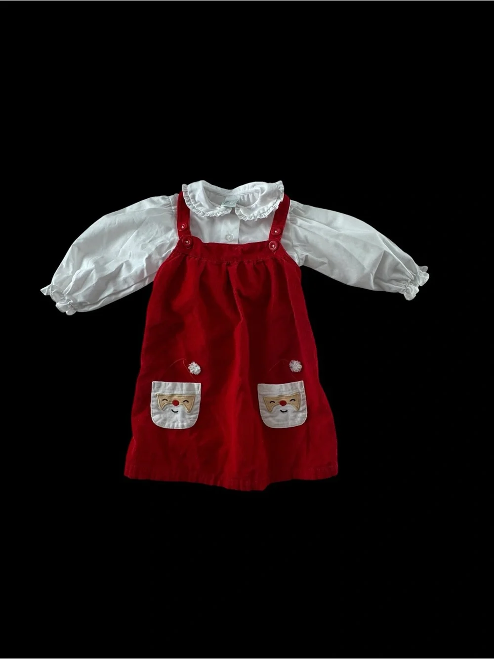bella bliss Red Pinafore and White Blouse Matching Set